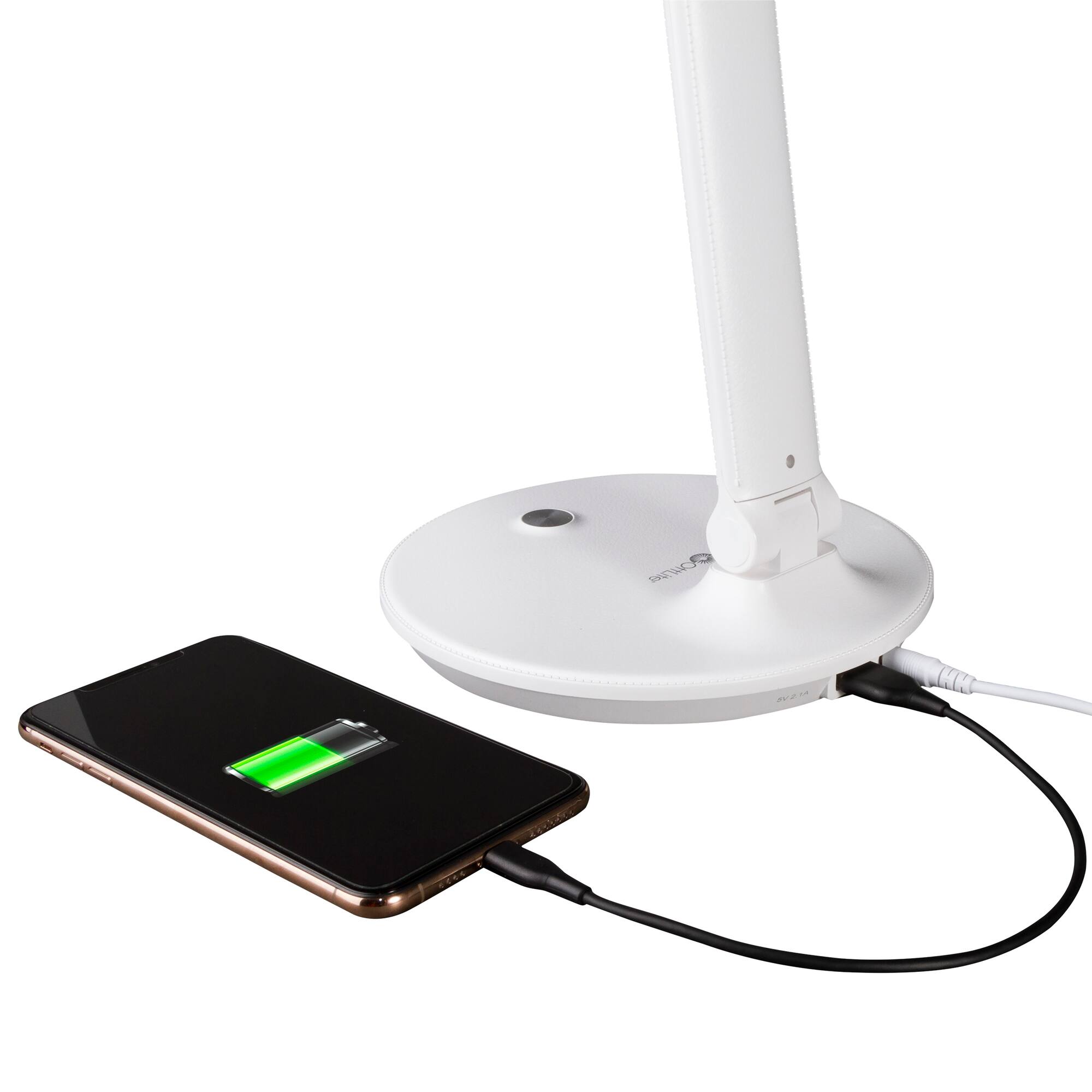 OttLite Wellness Series 26" White Emerge LED Desk Lamp
